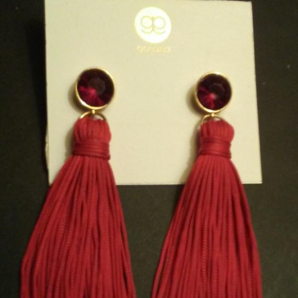 Gorjana Red Tassel Earrings